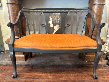 Custom Upholstered & Painted Bench