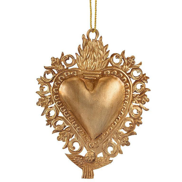 Medium Cutout Edge Flame Heart Ornament