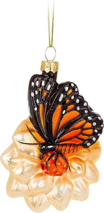 Monarch on Flower Ornament