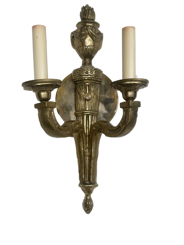 Pair of French Classical Brass Wall Sconces