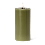 Green LED Pillar Candle - 6" x 3"