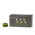 Green LED Tealight Candles - Box of 6