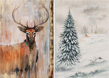 Posh Chalk Deluxe Decoupage Paper - Rudolf and Snow Scene