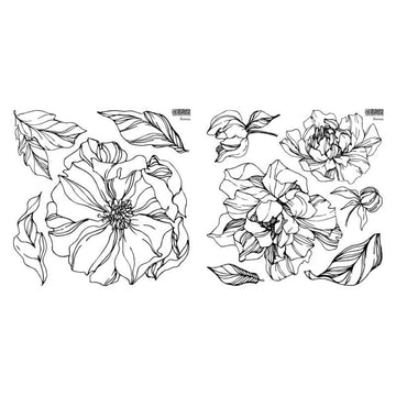 IOD Clear Stamps - Peonies 2 Sheets with Masks