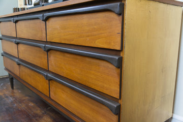 SOLD - Mid-Century Modern 9 Drawer Dresser
