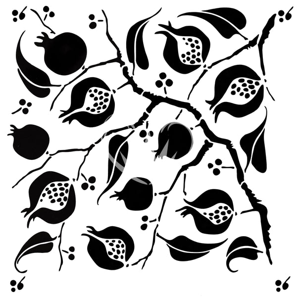 Pomegranate Tree Stencil