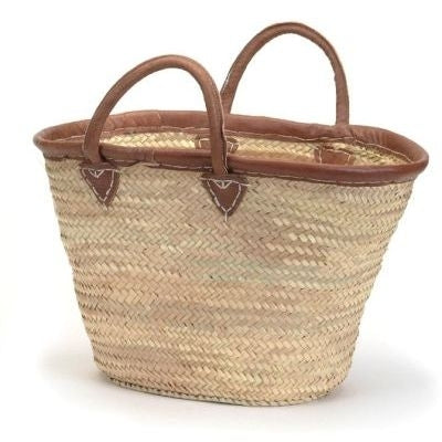 Straw Market Bag with Classic Leather Handles