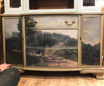 SOLD - Vintage Hand Painted and Decoupaged Cabinet