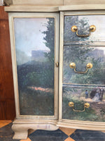 SOLD - Vintage Hand Painted and Decoupaged Cabinet